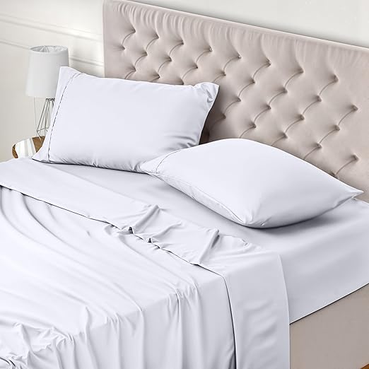 Utopia Bedding Juego de Sabanas 4 Piezas 180x200 - Poliéster Microfibra Cepillada - Sábana Bajera, Sábana Plana y 2 Fundas de Almohada 50x75 (Cama 180, Blanco)