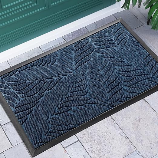 Yimobra Felpudo antisuciedad, lavable, 75 x 43 cm, antideslizante, para exteriores, antisuciedad y polvo, color azul
