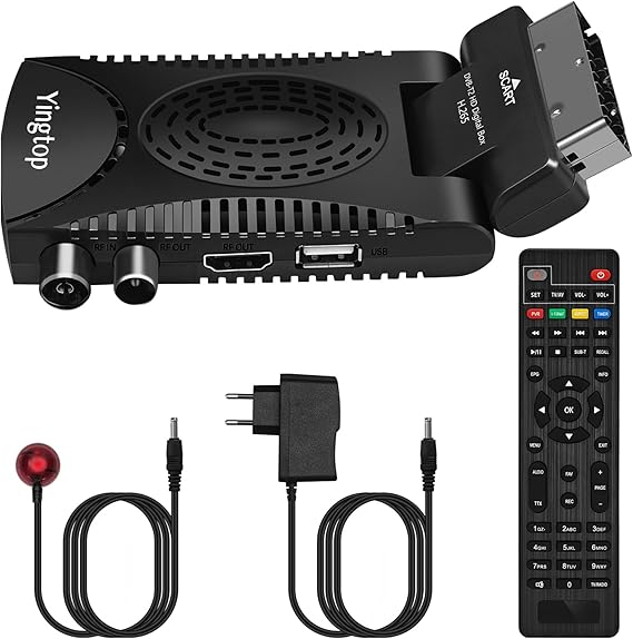 Decodificador TDT HD Mini, DVB-T T2 H.265 HEVC Full HD PVR, USB, HDMI, SCART,Sintonizador de televisión Digital Terrestre, decodificador terrestre1080p/ Dolby/MPEG-2/4