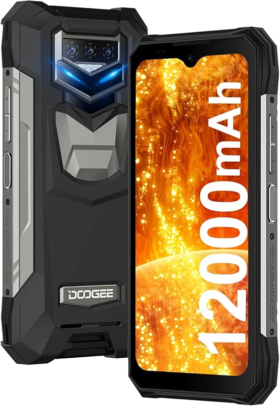 DOOGEE S89 Pro Móvil Resistente 12000mAh, 8GB + 256GB, Cámara Triples 64MP+Visión Nocturna 20MP, 6.3 FHD+, IP68/IP69K 4G Telefono Móvil Android 12, OTG/NFC/GPS, Carga Inalámbrica, S89 Pro Negro