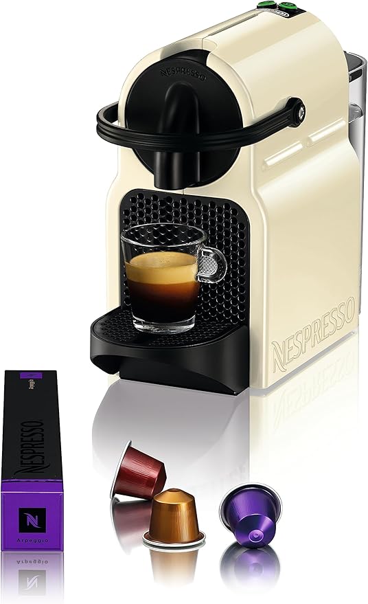 Nespresso De'Longhi Inissia EN80.CW - Cafetera monodosis de cápsulas Nespresso, 19 bares, apagado automático, color crema