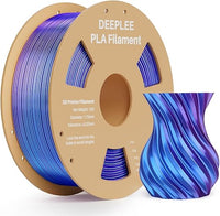DEEPLEE Silk PLA 1.75mm - Kit 3 Bobinas Dorado (3x1kg) 3kg - Acabado Brillante Tipo Seda - Alta Precisión ±0.02mm - Enrollado Perfecto, Sin Atascos - Compatible con Impresoras FDM