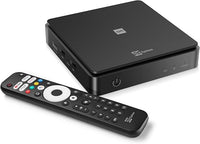 TELE System ON T2 HD: Decodificador Digital terrestre Android TV, Smart TV Upgrade, Sintonizador DVB-T2 HEVC HDR10+ HLG, HDMI, Adaptador SCART Incluido - Certificado por Google