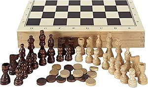 Aquamarine Games CP1070 - Ajedrez, damas y backgammon en estuche, 2 jugadores