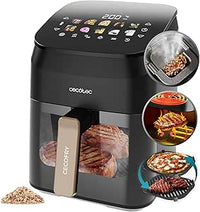 Cecotec Freidora de Aire sin Aceite 4,5L Plancha Grill Doble Resistencia Ahumador Integrado Air Fryer Cecofry&Grill Smokin' 4500. 1900W, Temperatura Regulable 40-200°C, 10 Menús