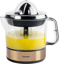 Bestron Exprimidor, Exprimidor eléctrico de cítricos y naranjas, incl. 2 conos exprimidores y tapa aromática, motor con dos sentidos de giro (izquierda/derecha), capacidad: 0,7 litros, 40 vatios,cubre