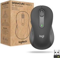 Logitech Signature M650 L for Business, Ratón inalámbrico para Manos Grandes, Logi Bolt, Bluetooth, SmartWheel - Gris