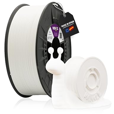 WINKLE Filamento 3D PLA HD Blanco Glaciar | 1.75mm | 1kg | Compatible con Todas las Impresoras 3D | Precisión Dimensional | Biodegradable | Fabricado en España