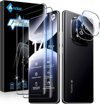 Aerku 2 Piezas 3D Cobertura total Protector de Pantalla para Xiaomi Redmi Note 14 Pro Plus 5G/Redmi Note 14 Pro+ 5G con 2 Piezas Protector de Lente de Cámara, 9H Ultra Resistente Cristal Templado