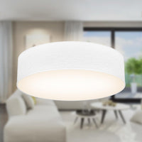 B.K.Licht - Lámpara de techo textil, Pantalla de tela, Fácil de montar, Luz suave, 2 Casquillos E27 Max 40W, elegante Plafon Techo Dormitorio, Cocina, Salón, Ø 38cm, Sin bombilla, Blanco