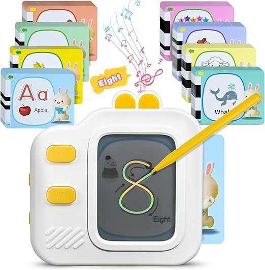 Ulikey Tarjetas Flash Parlantes Ingles, 120 Hojas 240 Palabras, Juguetes de Aprendizaje Niños, Juego Educativo Montessori Infantiles, Regalos para Niños Niñas de 2-6 Años, Primera Lectura y Escritura