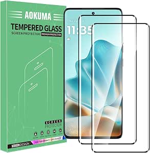 AOKUMA 3D Protector de Pantalla para Motorola Moto Edge 60 Fusion/ 60/ 60s/ 60 Pro, [2 Unidades] 3D Cristal Templado para Moto Edge 60 Fusion Fácil Instalación, Sin Burbujas, Alta Definicion,9H Dureza