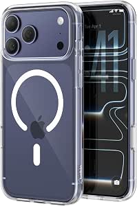 Belkin SheerForce Clear Funda iPhone 17 Pro MAX Compatible con MagSafe, Ultrafina, Revestimiento Antiarañazos, Acoplamiento Magnético, Carcasa Resistente a los Golpes para iPhone, Transparente