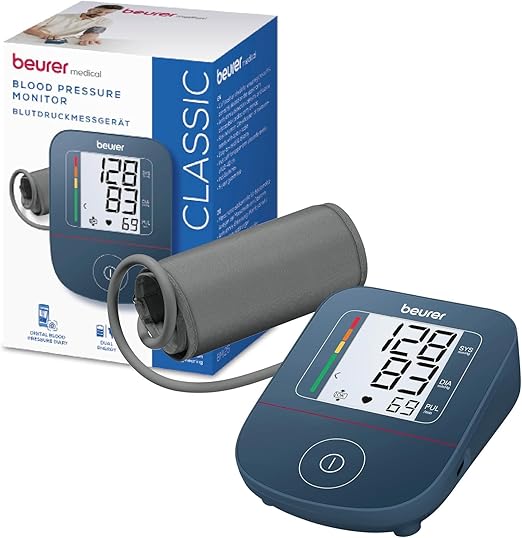Beurer BM 25 Oberarm Blutdruckmessgerät, einfache Bedienung über einen Knopf, genaue Messung durch Manschetten-Sitzkontrolle, Arrhythmie-Erkennung, mit USB-C-Anschluss, Manschette für 22-42 cm