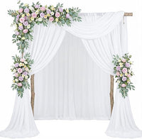 Huiguli 1,6 x 10 m Cortinas para Arco de Boda, Tejido de Tul Blanco Transparente, Ideal para Decoraciones de Bodas, Sesiones Fotográficas, Fiestas de Cumpleaños y Cortinas de Fondo (Blanco)