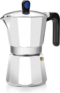 MONIX Induction Express | Cafetière Italienne à Induction Aluminium, Argent, 6 Tasses