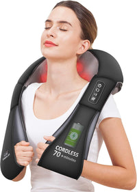 Snailax Masajeador de Cuello inalámbrico - Masajeador para Masaje térmico de Hombros y Cuello, Cuello y Espalda, Cintura, pie, Almohada de Masaje eléctrica