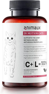 animaux in Motion Cats – 90 pastillas articulares – Alimento complementario para gatos con garra del diablo, ginkgo y rosa mosqueta, soporta huesos, articulaciones y cartílagos