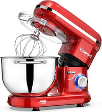 Thumbnail for Batidora Amasadora Vospeed 1500W, Amasadora de Pan Para Repostería 6.2 L, Bol de Acero Inoxidable, Varillas Batidoras, Varillas Amasadoras (rojo)