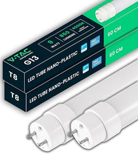 V-TAC 2x Tubo LED 60 CM - T8 G13-7,5W - 850 Lúmenes - Chip Samsung - Tubos LED para Techo, Pared, Garaje, Tienda - Tubo LED forma T8 - Sustitución de neón - Luz 4000K Blanco Natural