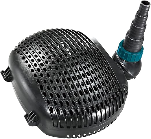 Bomba de filtro/estanque AquaForte EC-10000 10 m³/h, altura de impulsión 5m, 68Watt, Negro | adecuado para agua dulce y salada | adecuado para arroyos, cascadas, fuentes, filtros, etc.