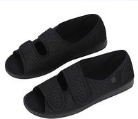Pantuflas para diabéticos mujer, sandalias ajustables con puntera abierta, calzado ortopédico transpirable, zapatos para ancianos, pantuflas acogedoras para caminar