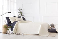 Thumbnail for Todocama – Colcha boutí Fina con diseño piqué, para Primavera, Verano, otoño e Invierno. 100% Microfibra Extra Suave. Colcha Cubre Cama Multiusos. Cama 80/90-180x260cm Beige