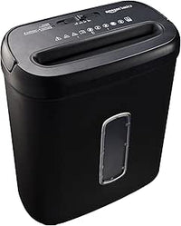 Amazon Basics Trituradora de papel de 8 hojas de corte transversal para triturar papel y tarjetas de crédito, 8 hojas (modelo nuevo, color negro)
