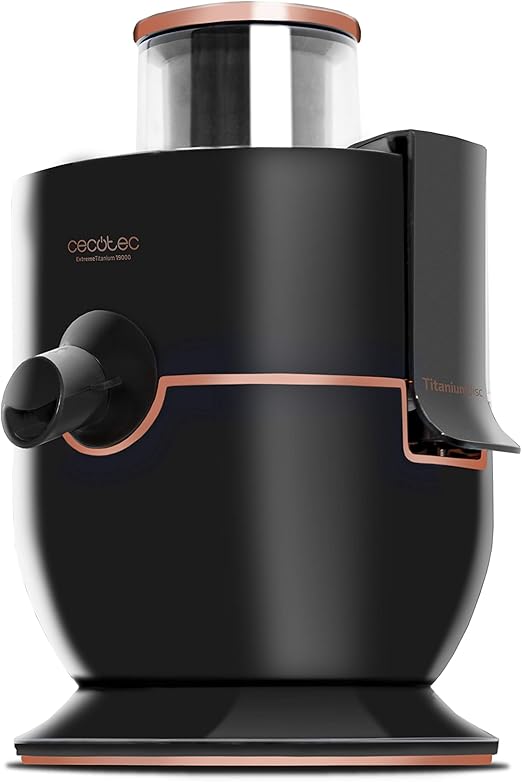 Cecotec Licuadora para Frutas y Verduras ExtremeTitanium 19000. 1000 W, 19000 rpm de Velocidad, Recubrimiento de Titanio en el Disco, Canal de Entrada XL, 2 Velocidades, Color Negro