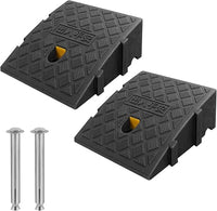 Rampa bordillo de plástico 2 PCS rampas para Silla de Ruedas, Scooters, Bicicletas, Puertas y escalones (Negro, 25×27×11cm)