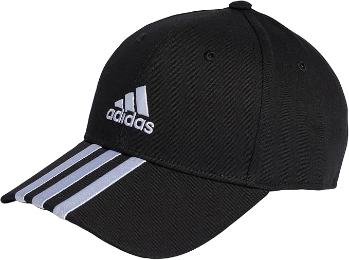 adidas Unisex adulto 3-Stripes Cotton Twill Baseball Cap, Black / White, XXS
