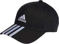 Thumbnail for adidas Unisex adulto 3-Stripes Cotton Twill Baseball Cap, Black / White, XXS