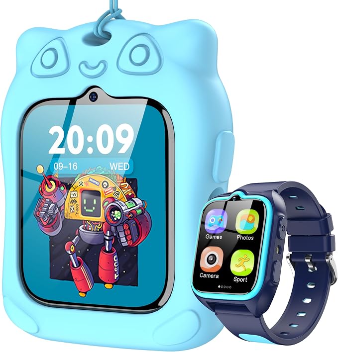 Blackview Reloj Inteligente Niño con Modo Deportivo, Linterna, Modo Aprendizaje, Audiolibros, 1.75”Smartwatch Niños, 20 Esferas, 30 Juegos, Cámara, Calculadora, Despertador, NO GPS, NO SIM