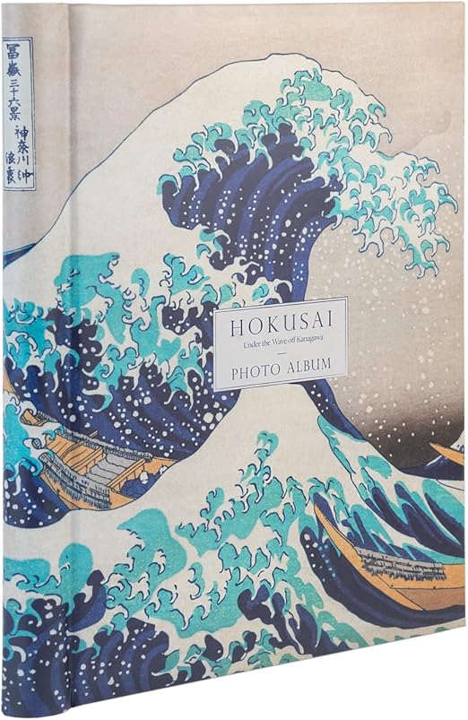 Grupo Erik Fotoalbum zum Selbstgestalten Die Große Welle vor Kanagawa Hokusai Scrapbook Weiße Seiten - Fotoalbum Klein 24x32 cm - Photoalbum 30 selbstklebend Seiten - Fotobuch zum Selbstgestalten