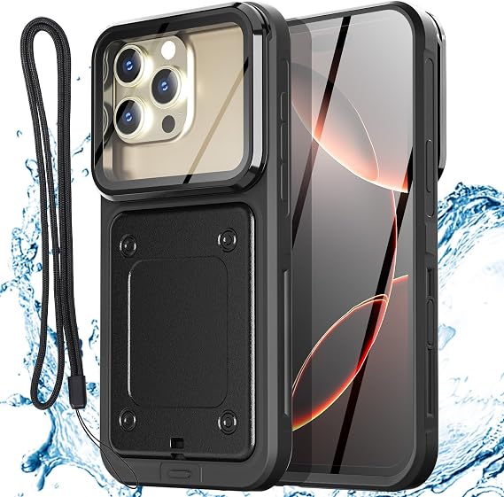 AICase Funda de protección estanca universal con función de auto-comprobación - Resistente al agua - Para iPhone 16 Pro Max/Plus, 15 Pro Max, 14 Pro Max/13 Pro Max 6,9"