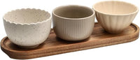 Toga, Set 3 Ciotole + Vassoio ovale 28,5 x 9 cm Plume, Stoneware, Multicolor