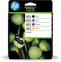 Thumbnail for HP 903 6ZC73AE, Negro, Cian, Magenta y Amarillo, Cartuchos de Tinta Originales, Pack de 4, para impresoras HP OfficeJet serie 6900 y OfficeJet Pro serie 6900