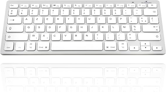 Bluestork Teclado inalámbrico Bluetooth para Mac, MacBook Pro, MacBook Air, iPad Air 4/3, iPad Pro 12.9/11, iPad Air/Pro/Mini, iPhone -Mini Teclado para Mac QWERTY con Ñ - Compacto y Ligero - New
