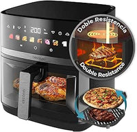 Cecotec Freidora de Aire sin Aceite de 8L con Doble Resistencia, Plancha, Grill, Air Fryer Cecofry&Grill Duoheat 8000. 2200W, Dietética y Digital, Ventana, Temperatura Regulable 80-200°C, 8 Menús