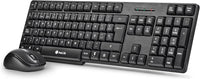 NGS Euphoria Kit Idioma Español (QWERTY) - Combo Teclado y Ratón inalámbrico 2.4GHz, clicks silenciosos. Compatible con Mac/Windows/Linux/Android/Tablet/TV. Negro