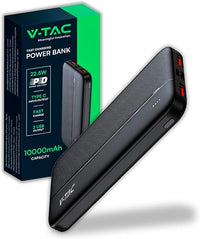 Thumbnail for V-TAC Power Bank 10000 mAh con Carga Rápida PD 22.5W - Cargador Portatil - Batería Externa Delgada con Puerta USB Type-C y 2 Puertas USB-A - Compatible iPhone, iPad, Samsung, iPad, Xiaomi - Negro