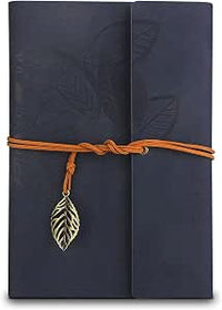 PU Cuaderno de Cuero A5 Azul con Papel Kraft Recargable A5 Vintage Recargable Encuadernado Hermoso Diario de Viaje Diario Carpeta de Anillas Cuaderno de Bocetos Cuaderno Vintage