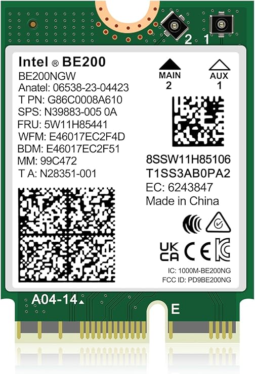 WiFi 6E Wireless Card AX211 NGW. Only Support CNVio2 Protocol and 12/13th Generation CPU, Bluetooth 5.3, Tri-Band 5400Mbps, Network Adapter for Laptop Support Windows 10/11 (64bit),Linux.