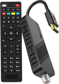 LEYF Receptor satélite DVB-S2 Full HD 1080P HDMI, Oculto detrás de TV, Pantalla Digital H265 HEVC 10 bits, Mando a Distancia Universal 2 en 1, USB