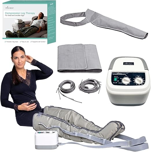 Edicare, Presoterapia para Casa, para Piernas y Pies Cansados, 6 Valvulas, Favorece una Mejor Circulación, Drenaje Linfático, Fácil Uso, Eficacia Profesional (Dispositivo, Perneras, Faja y Brazo)
