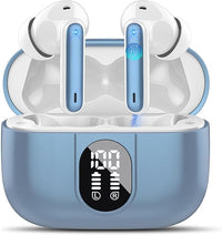 Csasan Auriculares Inalámbricos Bluetooth 5.3 Estéreo Con 4 ENC Cancelación Ruido, 40H Control Táctil, IP7 Impermeable in Ear, Azul
