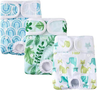 COMSLE Pañales Perro Hembra Reutilizables 3 Packs, Pañales para Perros Altamente Absorbentes, Bragas Perras Menstruales Ajustables y Lavables, Braga Sanitarios para celo Perras