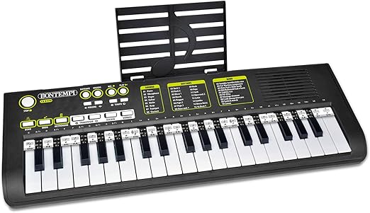 Bontempi | KeyRhythm - Teclado Piano Digital de 37 Teclas, diapasón de 2 cm con Toma para Auriculares, Banda Pentagramada, Petrónomo y Transpositor, 54,4x18,4x5,4 cm