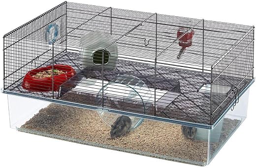 Ferplast Jaula para hámsteres FAVOLA, Pequeños roedores, Plástico robusto y metal, Accesorios incluidos