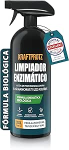 Limpiador enzimático 750 ml – KRAFTPROTZ Limpiador biológico para Manchas y olores – Limpieza Profunda y cuidadosa – Ideal para alfombras, tapicerías, colchones, Textiles, Coche y hogar